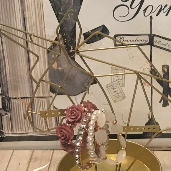 New 5 Piece Fashion Stretch Bracelet Set Mauve - Picture 12 of 16